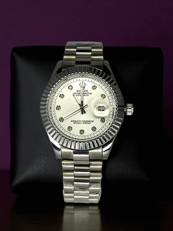 White and Silver Rolex Oyster Perpetual Datejust